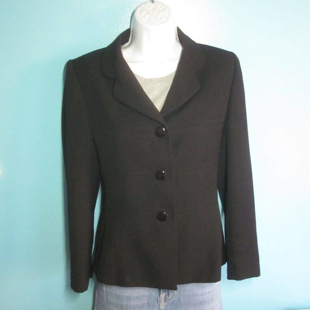 Womens Black Blazer Melba Vintage Made in France Size 38 Fits like S